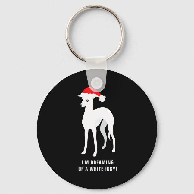 Im Dreaming Of A White Iggy Christmas  Key Ring (Front)