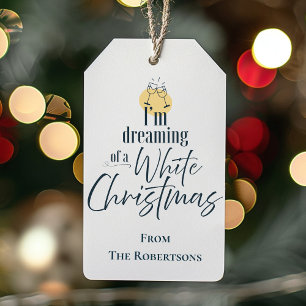 I'm Dreaming Of A White Wine Christmas  Gift Tags