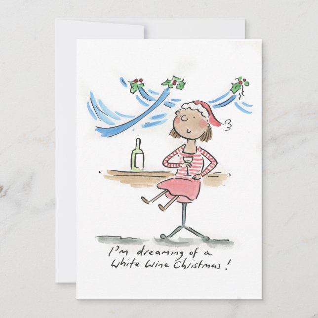I'm dreaming of a white wine Christmas Invitation (Front)