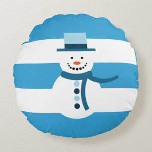 I'm Dreaming Of A White Winter Snowman Round Cushion