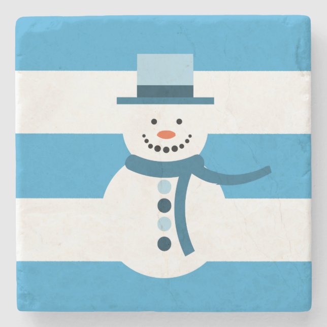 I'm Dreaming Of A White Winter Snowman Stone Coaster (Front)