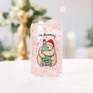 I'm Dreaming of a Wine Christmas Can Glass
