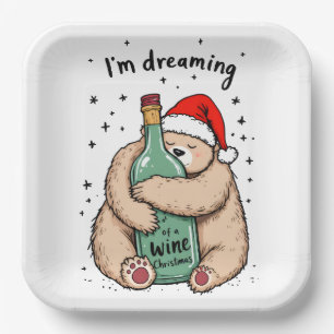 I'm Dreaming of a Wine Christmas  Paper Plate