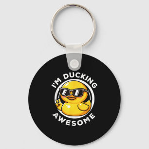 Im Ducking Awesome I Love Duck Lovers Funny Rubber Key Ring