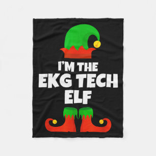 I'm Ekg Tech Elf Family Pajama Christmas Electroca Fleece Blanket