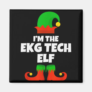 I'm Ekg Tech Elf Family Pajama Christmas Electroca Magnet