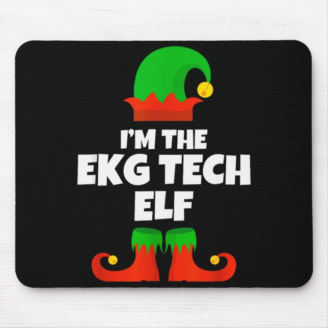 I'm Ekg Tech Elf Family Pajama Christmas Electroca Mouse Pad (Front)