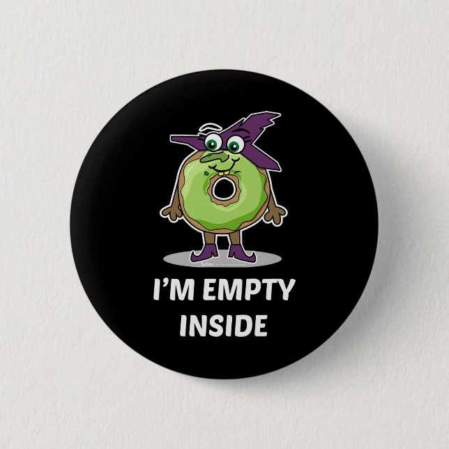 I'm Empty Inside Halloween Doughnut Design  6 Cm Round Badge (Front)