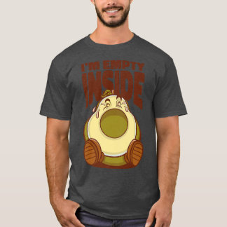 Im Empty Inside Sad Avocado Food Cartoon Vegetable T-Shirt