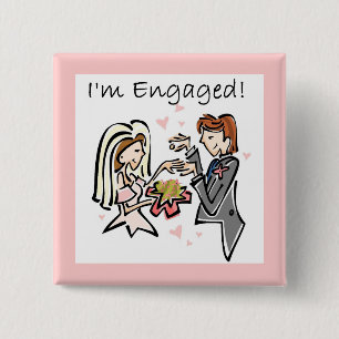 I'm Engaged 15 Cm Square Badge