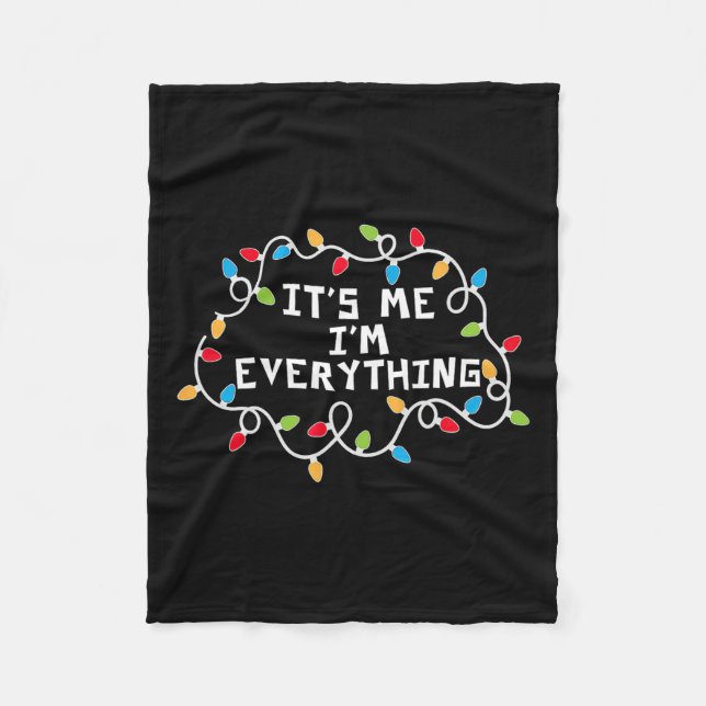 I'm Everything Xmas Lights Couples Matching Christ Fleece Blanket (Front)