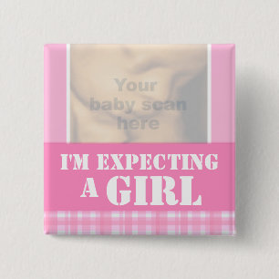 I'm expecting a girl ultra 3D scan pink badge