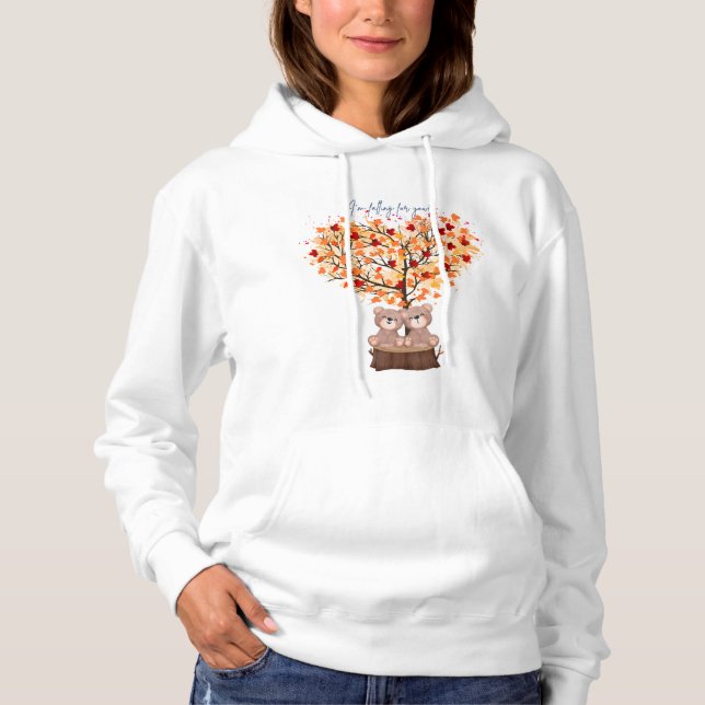 "I'm falling for you" Fall hoodie with bears (Front)