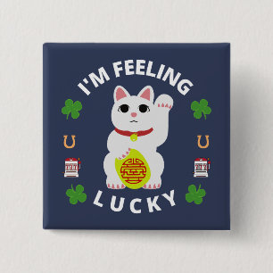 I'm feeling lucky 15 cm square badge