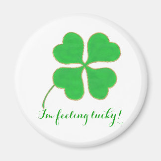 I'm feeling Lucky Green Gold Dots Shamrock magnets