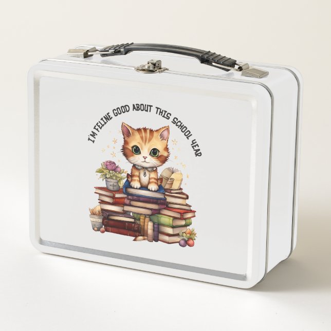 I'm Feline Good About This School Year Metal Lunch Box (Front)