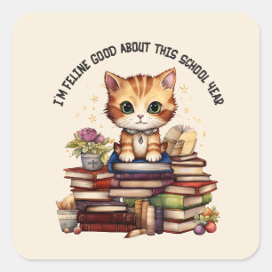 I'm Feline Good About This School Year Square Sticker
