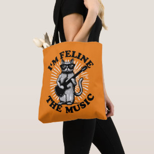 I'm Feline The Music Guitar Player Cat Tote Bag