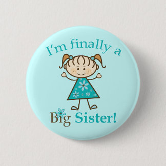 I'm Finally a Big Sister Stick Figure Girl 6 Cm Round Badge