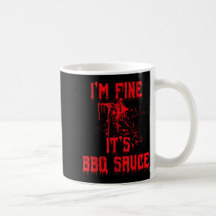 - Im Fine BBQ Sauce Funny Halloween Zombie Coffee Mug