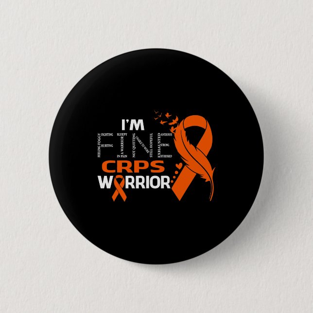 I'm Fine Crps Warrior Awareness Feather  6 Cm Round Badge (Front)