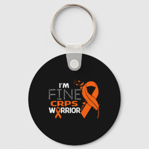 I'm Fine Crps Warrior Awareness Feather Key Ring