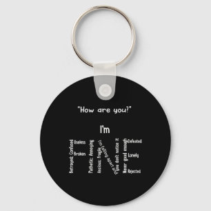 I'm Fine Depression Mental Health Awareness  Key Ring