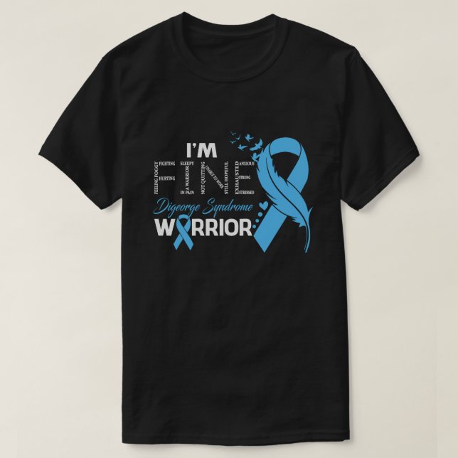 I'm Fine Digeorge Syndrome Warrior Awareness Feath T-Shirt (Design Front)