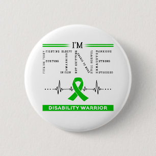 I'm Fine Disability Warrior 6 Cm Round Badge