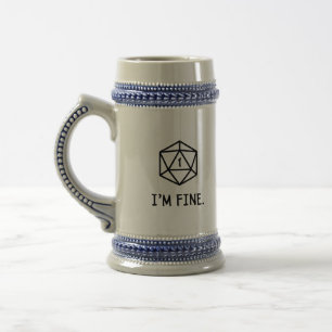 I'm fine DnD Beer Stein