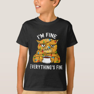 I'm Fine Everything Is Fine Christmas Lights Funny T-Shirt