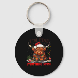 I'm Fine Everything Is Fine Funny Christmas Highla Key Ring