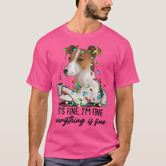 I'm Fine Everything Is Fine Jack Russell Christmas T-Shirt