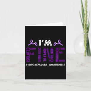 I'm Fine Fibromyalgia Warrior Fibro Awareness Purp Card