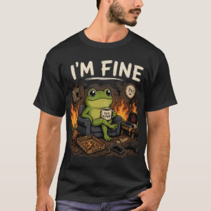 I'm Fine Frog This Is Fine Meme Art T-Shirt