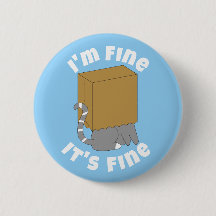 I'm Fine Funny Cat Pin