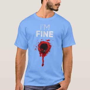 I'm Fine Funny Zombie Slash Blood Halloween Sarcas T-Shirt