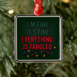 I'm Fine, It's Fine. Everything is Tangled Metal Tree Decoration