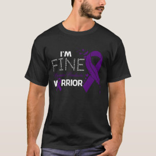 I'm Fine Migraine Headache Warrior Awareness Feath T-Shirt