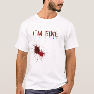 I'm Fine Movie Halloween Zombie Shark Bite Graphic T-Shirt