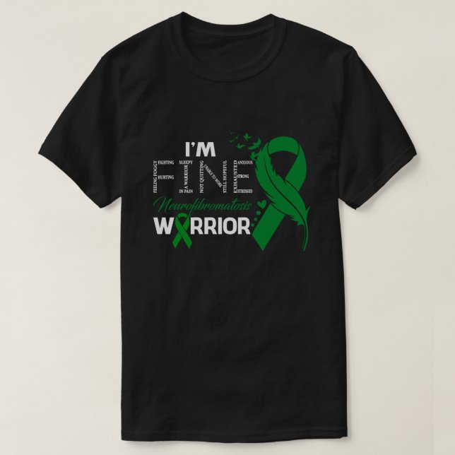 I'm Fine Neurofibromatosis Warrior Awareness Feath T-Shirt (Design Front)