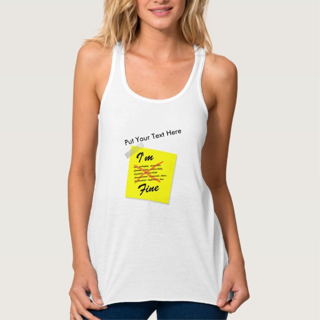 I'm Fine Post-it Note Singlet (Front)
