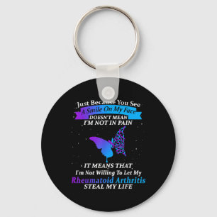Im Fine Ribbon Warrior Rheumatoid Arthritis Awaren Key Ring