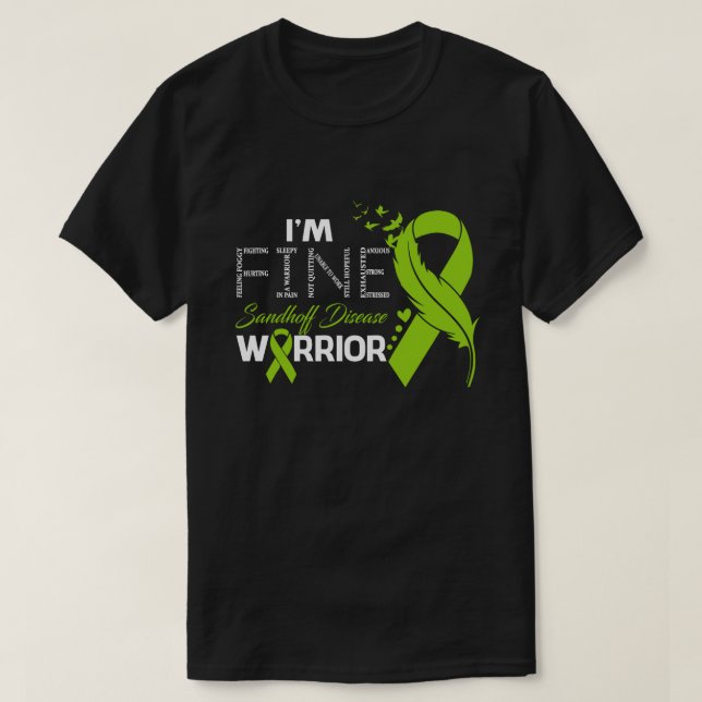 I'm Fine Sandhoff Disease Warrior Awareness Feathe T-Shirt (Design Front)