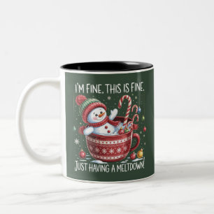 I'm Fine This Is Fine Just Having A Meltdown Cocoa Two-Tone Coffee Mug