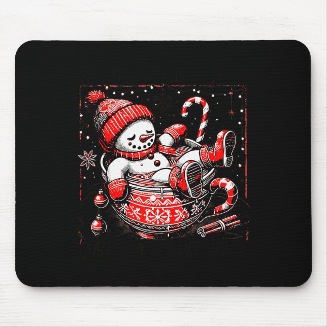 I'm Fine This Is Fine Just Having Meltdown Snowman Mouse Pad (Front)