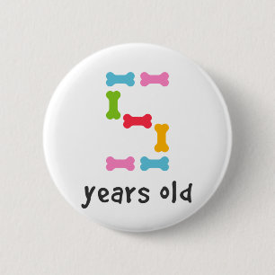 I'm Five Years Old 6 Cm Round Badge