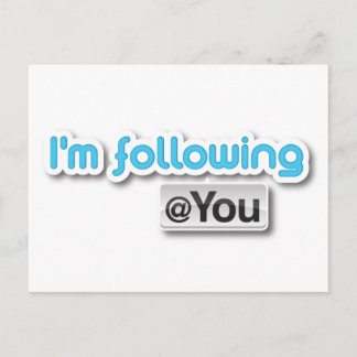 "I'm following @you" Postcard