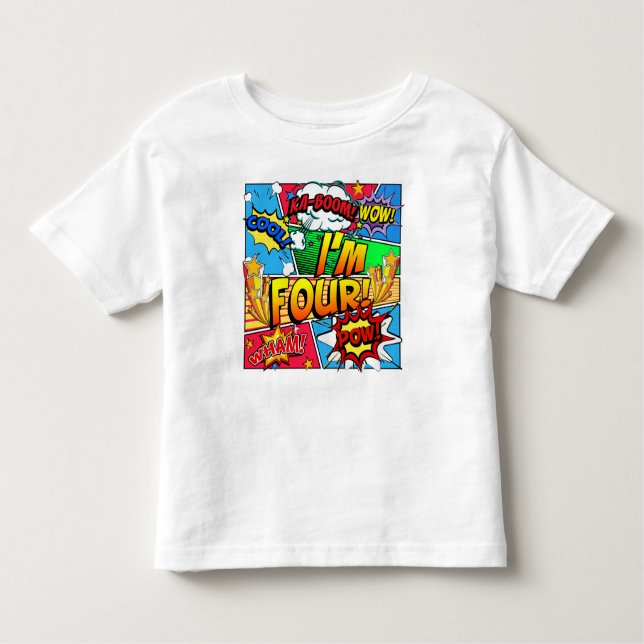 I'm Four Comic Book Toddler T-Shirt (Front)