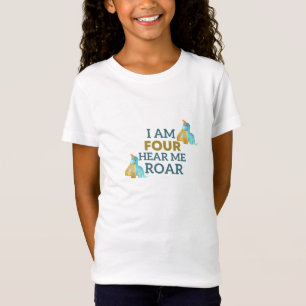 I'm Four Hear Me Roar Birthday kids T-Rex Birthday T-Shirt